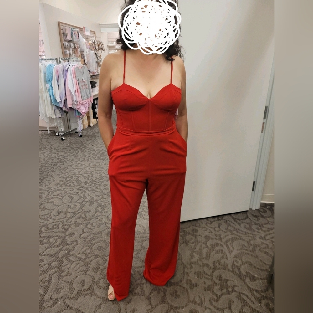 Red Corset Jumpsuit